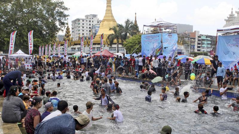 The water festival is celebrated to welcome the traditional New Year. (Photo: AP)