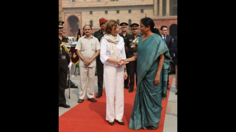 Defence Minister Nirmala Sitharaman and her French counterpart Florence Parley deliberated on a host of key issues, including the regional security situation, transfer of critical technology for various defence projects and ways to ramp up overall strategic ties. (Photo: Twitter | @DefenceMinIndia)