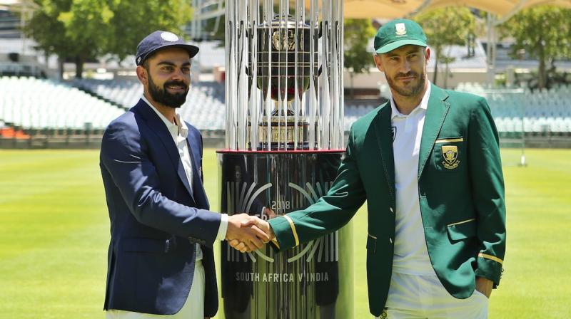Indian captain Virat Kohli and his South African counterpart Faf du Plessis made the donation of 100,000 Rand to the Gift of the Givers Foundation. (Photo: BCCI / Twitter)