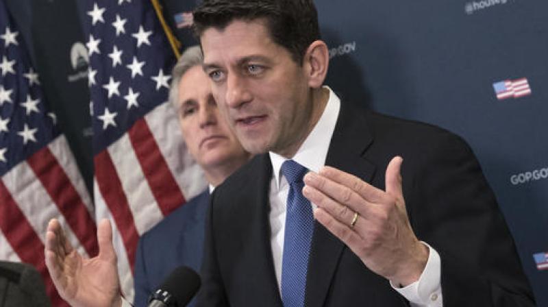 House Speaker Paul Ryan, accompanied by House Majority Leader Kevin McCarthy, meets with reporters on Capitol Hill in Washington, Tuesday to discuss efforts to replace the Affordable Care Act. (Photo: AP)