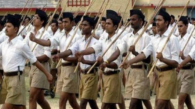 The Left-ruled state accounts for the maximum number of 5,000 shakhas or daily morning meetings of RSS members among all prants (regions) and the number is rising, Nandakumar further claimed. (Photo: PTI)