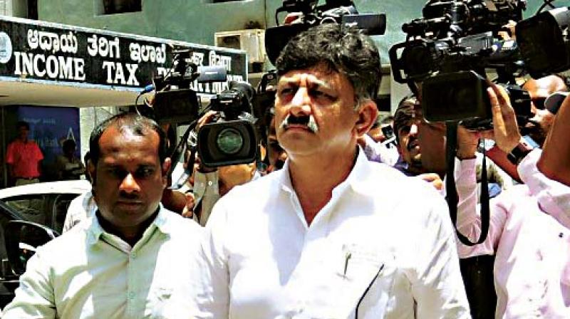 A file photo of minister D.K Shivakumar arriving at the Income Tax Department office in Bengaluru.