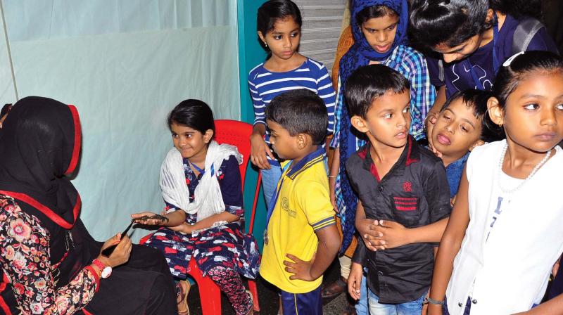 Childfen take part on Autism Awareness campaign held at a mall in Kozhikode. (Photo: DC)