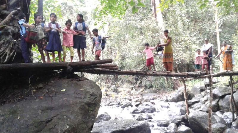 Nearly 150 tribal inhabitants of the colony in Chaliyar grama panchayat use the bridge constructed five years ago.