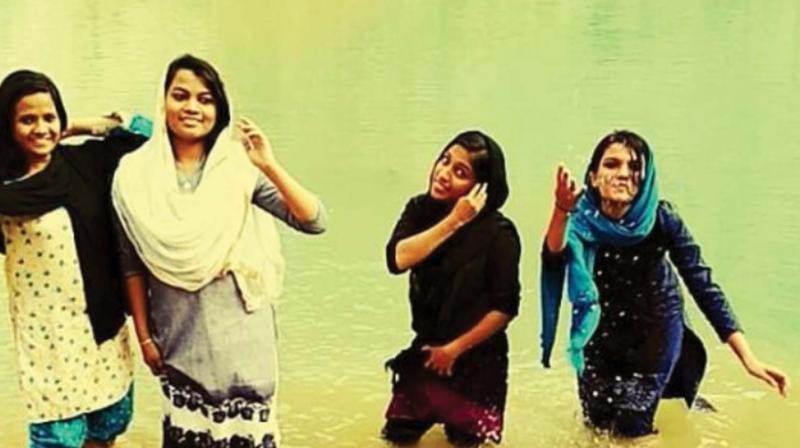 The photo clicked moments before the three teenage girls, all cousins, drowned at Njarayilkonam pond in Thiruvananthapuram.