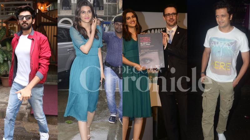 In photos: Kriti at the event, Kartik and Riteish snapped in the city