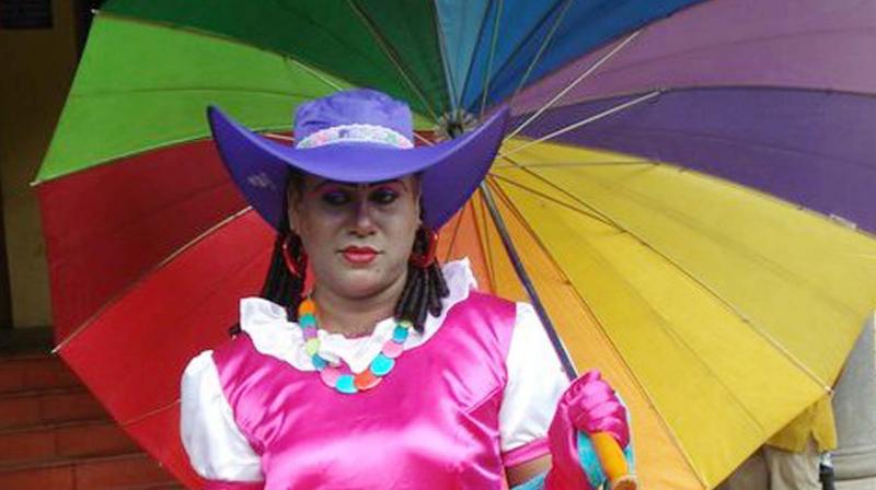 Sweet Maria is seen during the 2010 Queer Pride March in Thiruvananthapuram. The TG person was murdered in 2012 but the police did not bother to take it as a crime against a transgender. Media shied away from making a mention of her gender identity