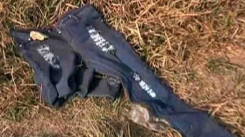 A video grab of womens garments recovered from the spot where women were allegedly raped.