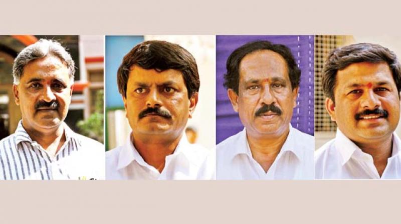Candidates Ramesh Babu (JD-S), Basavaraju (BJP), K Ramakrishna, abd Dr K. Nagaraj
