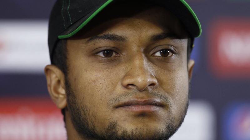 Shakib sustained the injury to his left ring finger while batting in the final of the sixth edition of Bangladesh Premier League Twenty20 tournament on Friday evening, said the BCB. (Photo: AP)