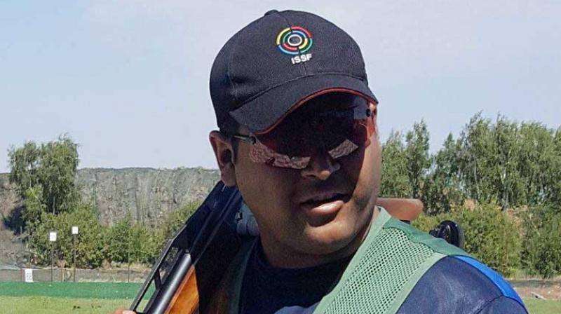 Sangram Dahiya missed gold by a whisker as he had to settle for the silver medal in the final round of the mens double trap of the International Shooting Sport Federation (ISSF) World Cup here at the Dr. Karni Singh Shooting Range on Friday.(Photo: Facebook)