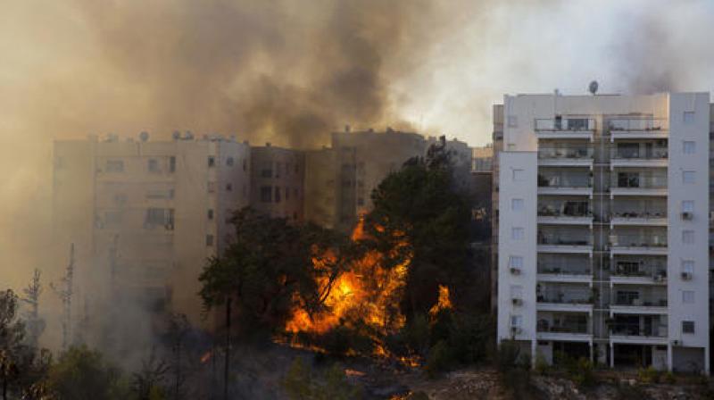 Wildfires burn in Haifa, Israel. (Photo: AP)