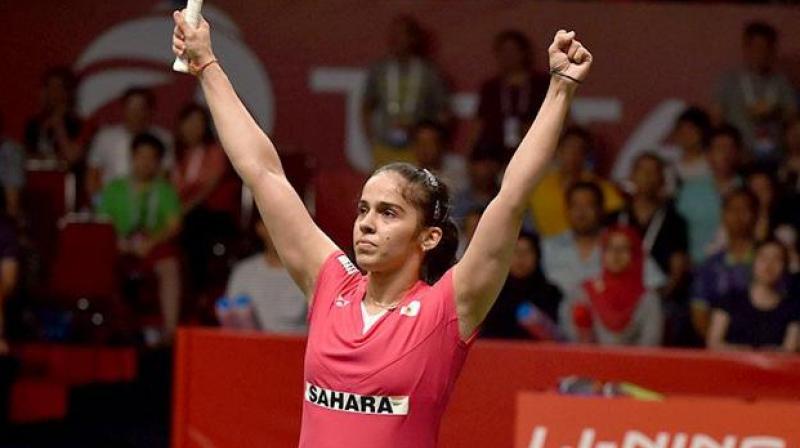 Saina Nehwal is assured of at least a bronze as she erased a huge deficit in the opening game to knock out former world champion Ratchanok 21-18, 21-16 in a 42-minute quarterfinal. (Photo: AFP)