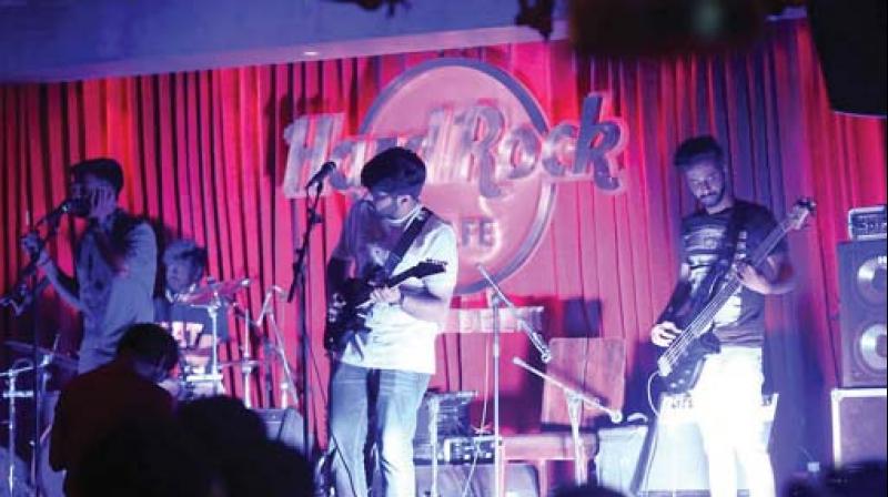 Kabir Cafe performing at Hard Rock CafÃ©, New Delhi.
