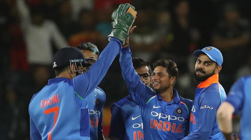 Kuldeep Yadav took four wickets to see India home with a 73-run win over South Africa in the fifth ODI on Tuesday. (Photo: BCCI)