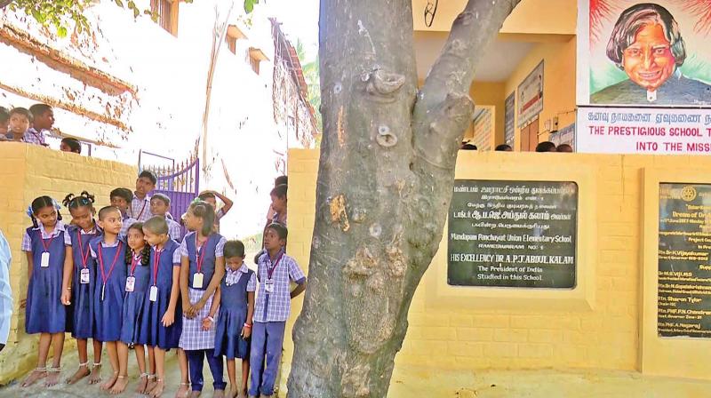 Mandapam Panchayat Union Primary school in Rameswaram, where Dr A P J Abdul Kalam had his early education. (Photo: DC)