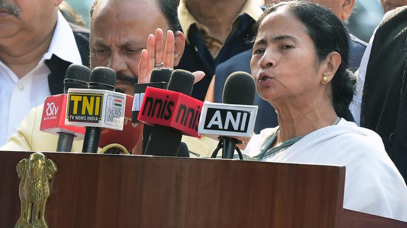 TMC Supremo and West Bengal Chief Minister Mamata Bannerjee after meeting with President Pranab Mukherjee over demonetisation issue at Rashtrapati Bhavan in New Delhi. (Photo: PTI)