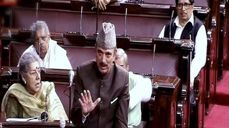 Leader of Opposition Ghulam Nabi Azad speaks in the Rajya Sabha (Photo: PTI)