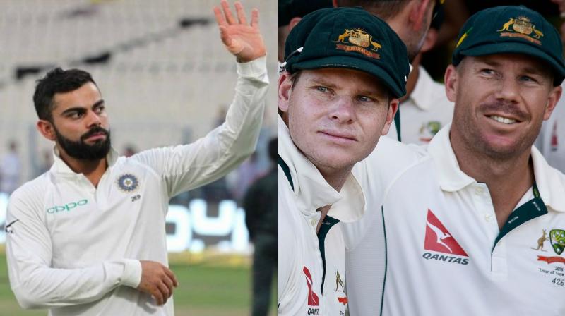 Smith and Warner were handed a year-long ban by Cricket Australia with Bancroft receiving a 9-month punishment. (Photo: BCCI/AFP)
