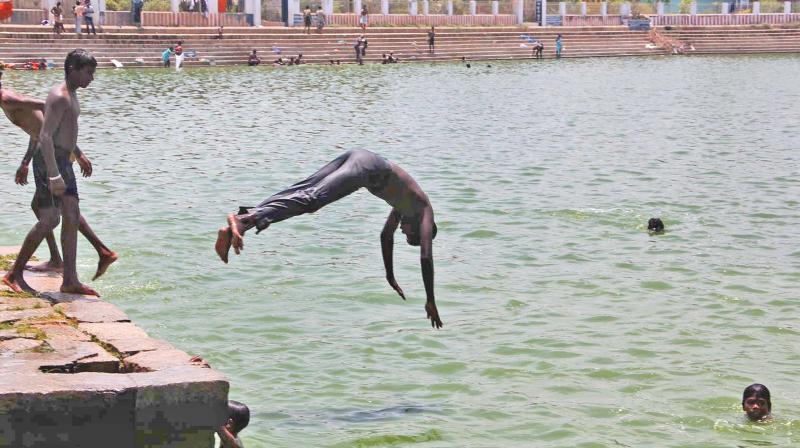 A file picture of Saravana Poigai, the temple tank of Lord Subramania Swamy temple at Thiruparankundram (Photo: DC)