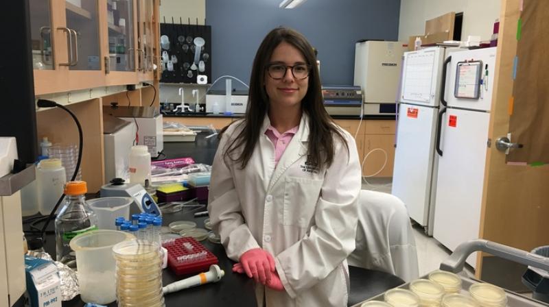 Christina Morrison presented her research at the 2017 Arizona Space Grant Symposium in Tempe. This fall she will begin graduate studies in environmental engineering at one of the several universities where she has been accepted. (Photo credit: Irma Perez)