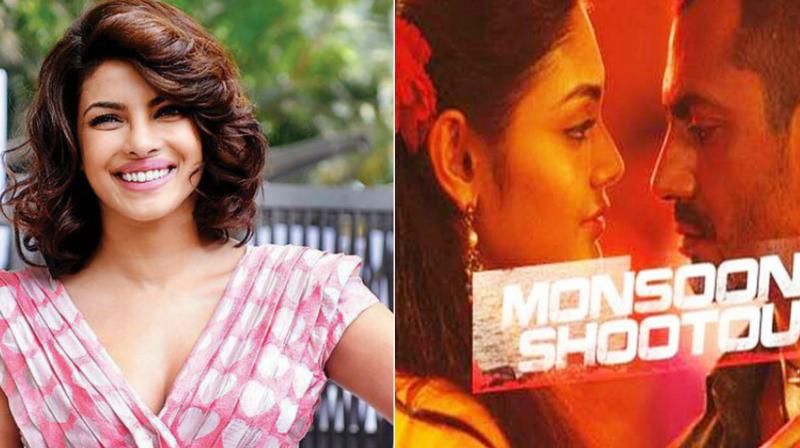 Priyanka Chopra (L) and a still from Monsoon Shootout (R).