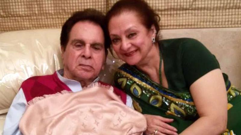 Dilip Kumar with his wife Saira Banu.
