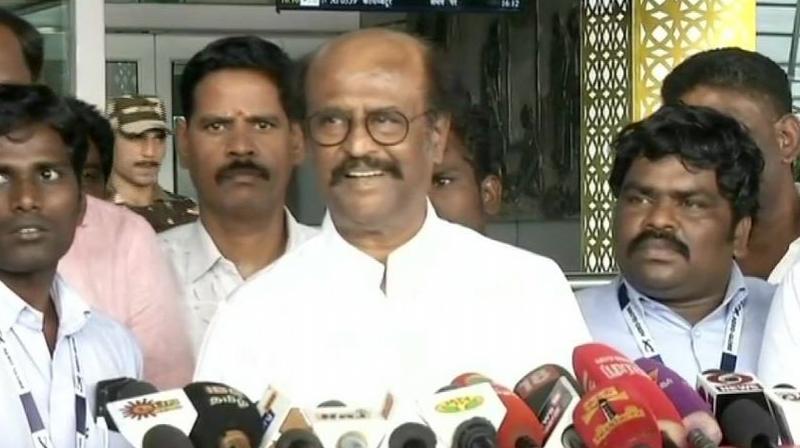 On the rising incidence of rape and murder of girls in Tamil Nadu, Rajinikanth said tougher laws and stricter implementation was the way out. (Photo: Twitter | ANI)