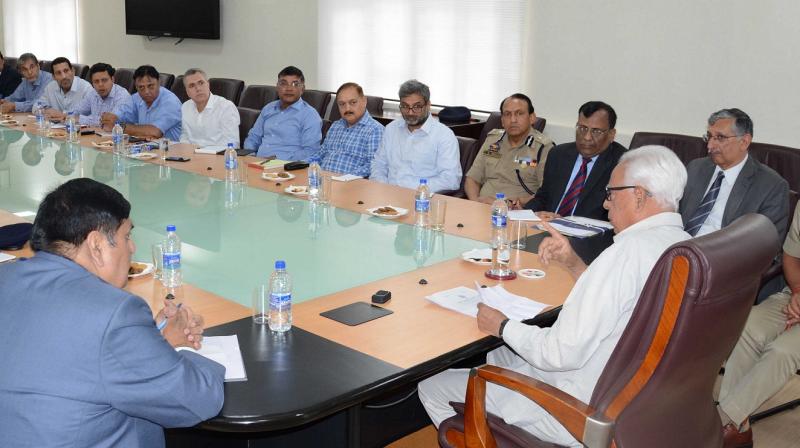 J&K Governor Narinder Nath Vohra held a marathon meeting with all administrative secretaries and senior police and forest official at the Civil Secretariat in Srinagar to discuss various issues concerning the state. (Photo: DC)