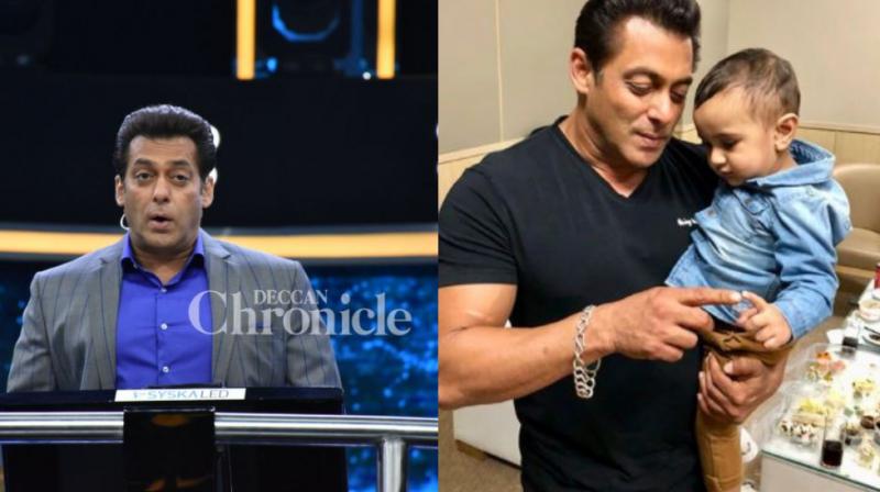 Salman Khan at Dus Ka Dum, with Irrfan Pathans son.