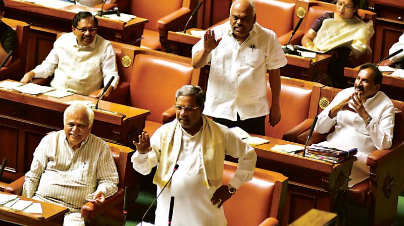 CM Siddaramaiah speaks during Assembly session in Bengaluru on Tuesday. (Photo: DC)