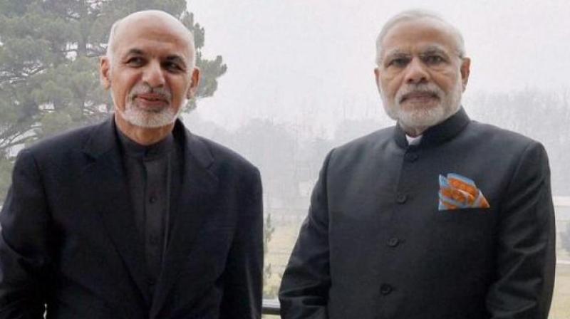 Prime Minister Narendra Modi with Afghanistan President Ashraf Ghani