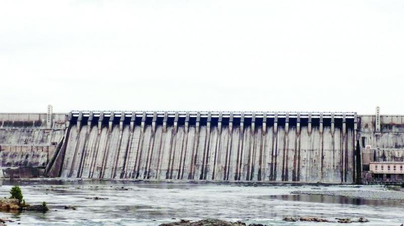 View of the Nagarjunasagar dam.