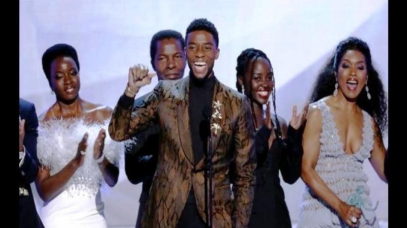 Chadwick Boseman along with the cast of Black Panther, won the top honour for Outstanding Performance by a Cast in a Motion Picture at the 2019 SAG Awards. (Photo: ANI)
