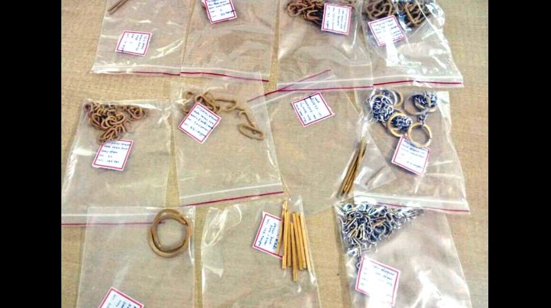 Over Rs 38 lakh gold smuggled using toys, key chains, childrens shoes at Madurai airport. (Photo: DC)