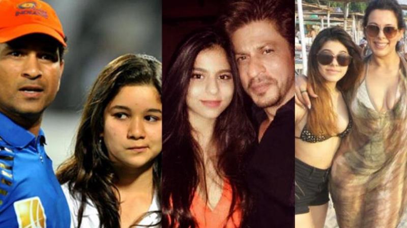 Suhana Khan and Sara Tendulkar, Shah Rukh Khan and Suhana; Pooja Bedi and Aalia Bedi