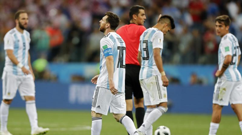 Argentina  has just one point from two games and will certainly have to beat Nigeria in their final Group D outing to have any chance of avoiding elimination. (Photo: AP)