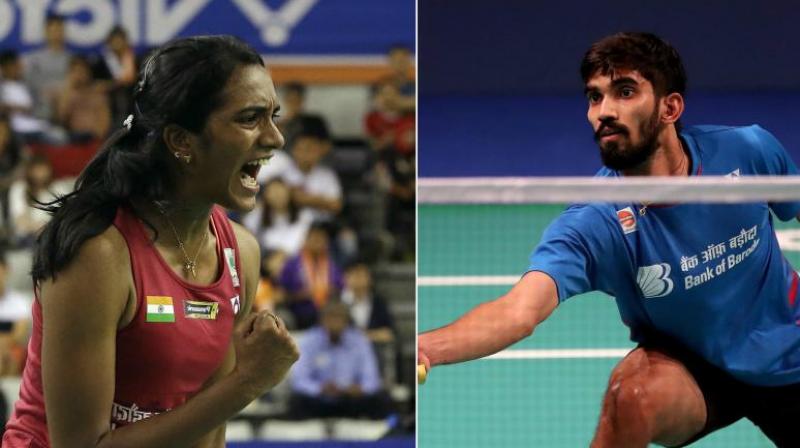Star shuttlers P V Sindhu and Kidambi Srikanth registered hard fought victories to enter the quarterfinals of their respective events at the USD 1 million China Open here on Thursday. (Photo: PTI)