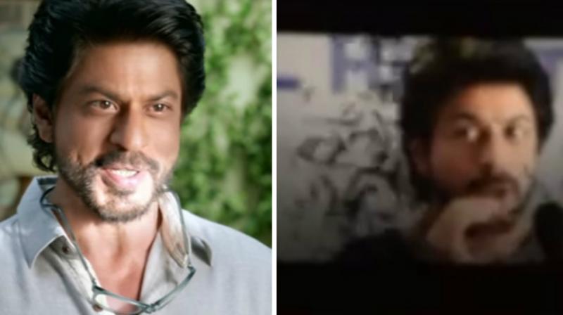 Shah Rukh Khan in a still from Dear Zindagi along with a screengrab from the video.