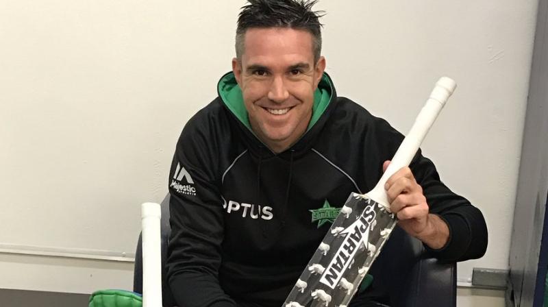 Kevin Pietersen is trying to spread awareness about rhino-poaching through his unique bat. (Photo: Twitter)