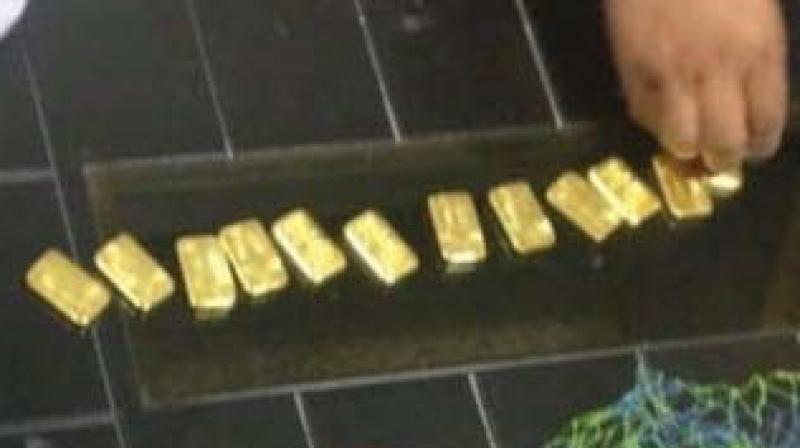 The recovered gold bars that was recovered worth Rs 45 Lakhs