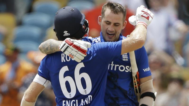 Alex Hales belted 110 on his return while Joe Root followed up his assured match-winning 90 not out in the second game in Antigua with 101. (Photo:AP)