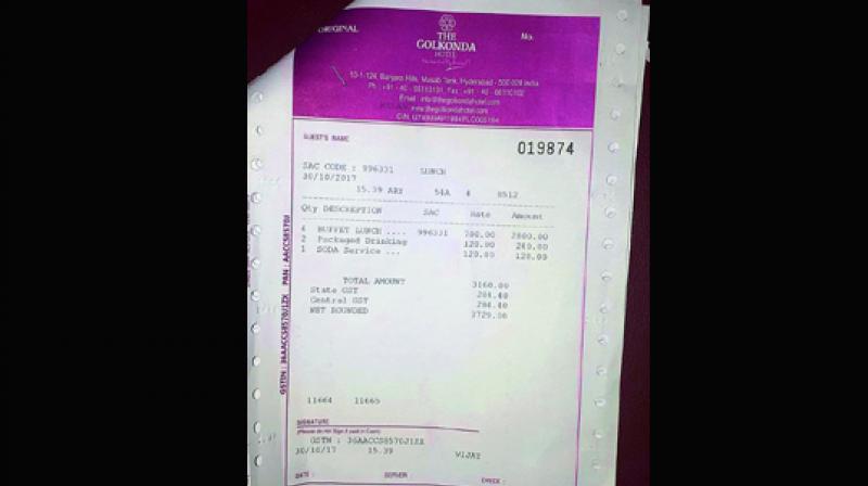 The bill which was given by the hotel.