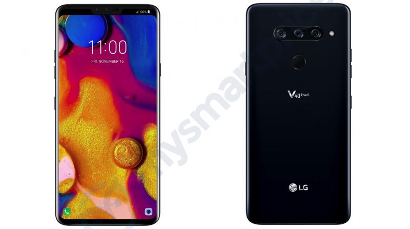 The LG V40 ThinQ is expected to come with a P-OLED display with two cameras and speaker on top. (Source: MySmartprice)