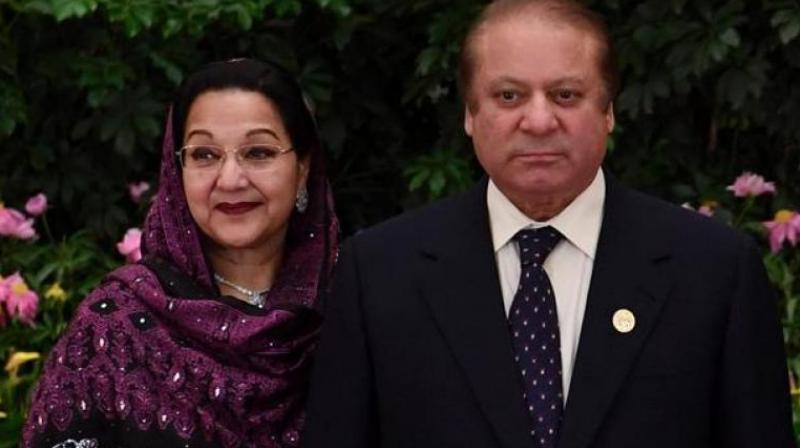 Pakistans former Prime Minister Nawaz Sharif and his wife Kulsoom Nawaz (File Photo)