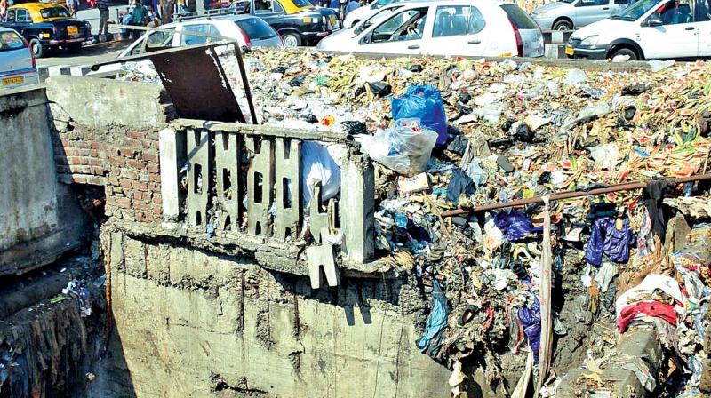 Garbage strewn near Chennais iconic Central railway station. (Photo: N. Sampath)