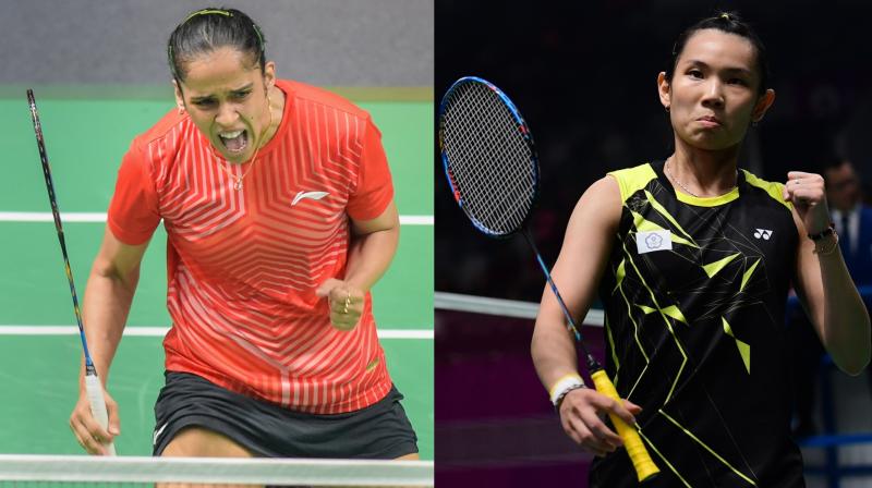 Saina Nehwal will square off against Tai Tzu Ying as the Denmark Open Super Series title is up for grabs here on Sunday. (Photo: PTI / AFP)