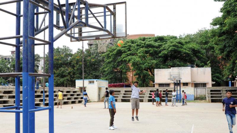 The playground in Indiranagar First Stage where BBMP plans to build an indoor stadium                    R.Samuel