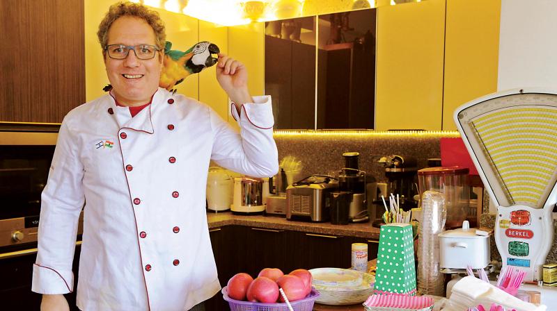 Sachar rummages in a nearby cupboard and opens up a jar of cherries, offering us a sample as he says, â€œIsraeli cooking today is a fusion of many styles.\