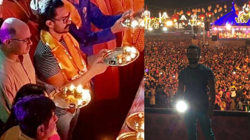 Aamir Khan celebrating Navratri festival in Vadodara.